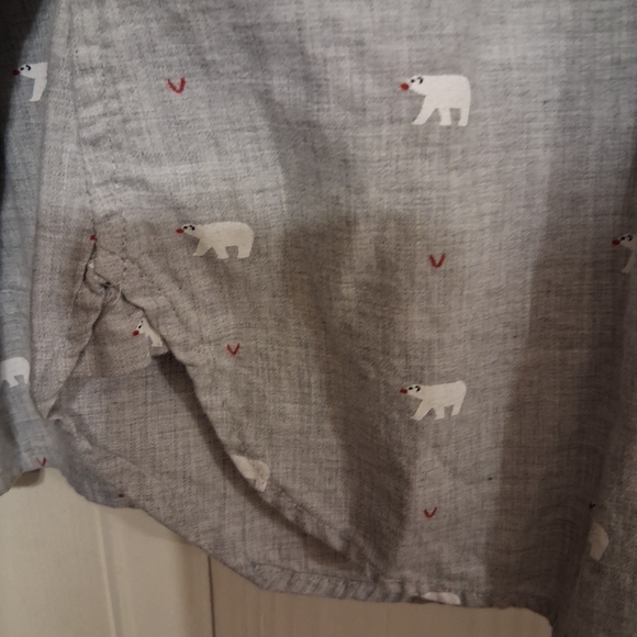 Talbots Gray Shirt with Bear Print - Picture 8 of 9